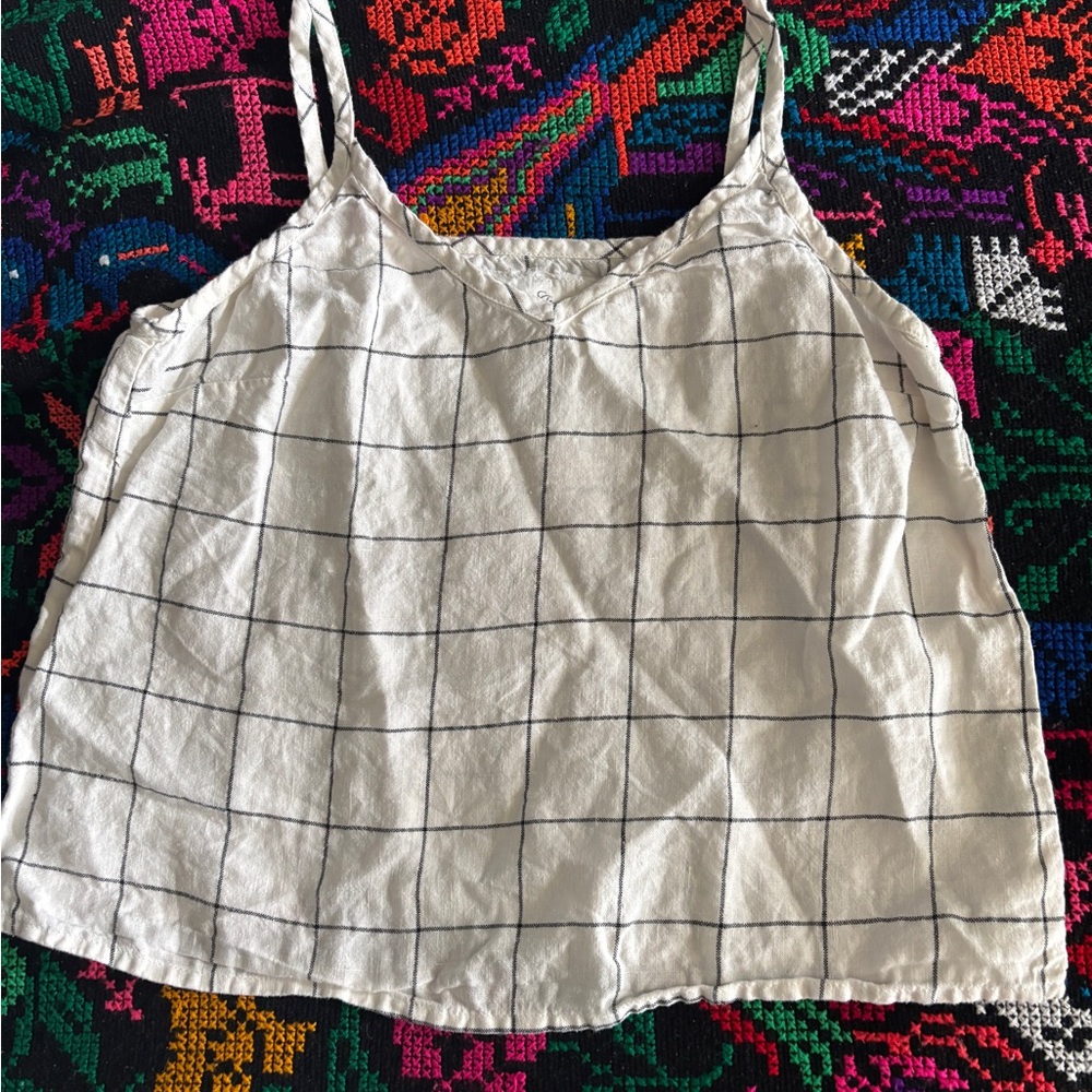 Large Checks Linen Sorrento Camisole